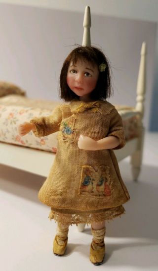 Miniature Artisan Irina Martin Adorable Young Girl Hand Sculpted Doll