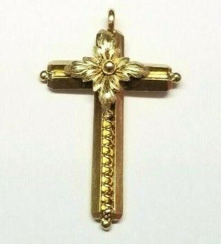 Antique Victorian 18k Gold Cross Crucifix Necklace Pendant 4.  9g Not Scrap Heavy