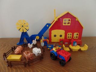 Vintage Lego Duplo Farm 1040 Partial Set With Barn