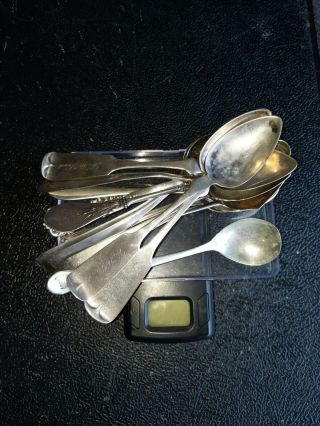 Antique Sterling Silver Scrap Or Use Collector Spoons 206.  5grams