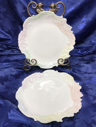 Set Of Two Antique Mr (martial Redon) France Hand Painted Cabinet Plates