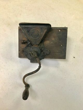 Antique Charles Parker Mounted Coffee Grinder In