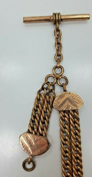 Antique Victorian Gold Filled Slide Pocket Watch Chain 2