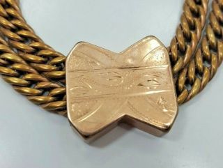Antique Victorian Gold Filled Slide Pocket Watch Chain 3