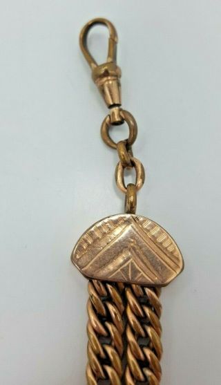 Antique Victorian Gold Filled Slide Pocket Watch Chain 4