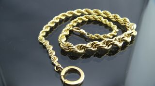 Antique Gold filled Jewelry pocket watch Rope chain Fob/Necklace 2