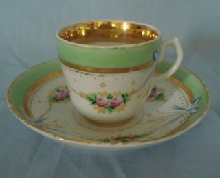 Antique Imperial Russian Porcelain Cup And Saucer Orlov Factory Marked
