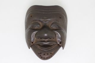 Japanese Iron Mask Vintage Antique Turn Of The 19th Century