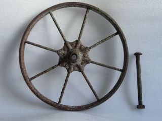 Antique Iron Spoke Wheelbarrow Wheel 16 1/4 " Display Cookware Crafts Project 30