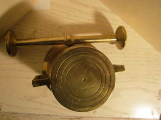 Vintage Brass Mortar and Pestle with Handles - 3.  75 