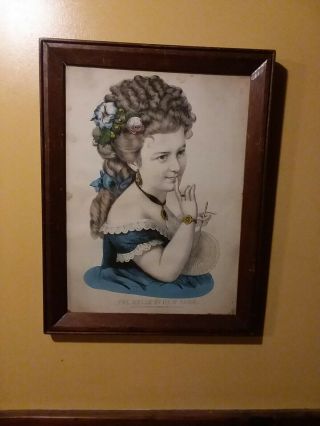 Vintage Currier & Ives The Belle Of York Pretty Lady