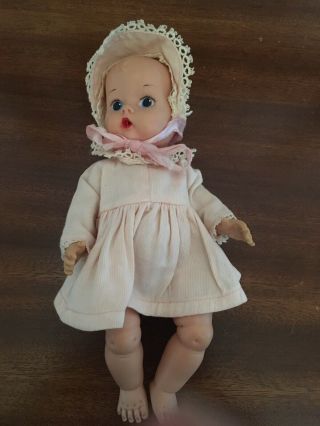 Vintage Vogue Ginnette (ginny) Baby Painted Eyes Doll And Accessories