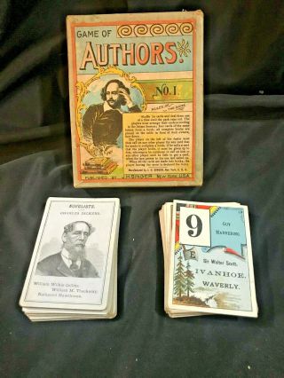 Antique Game Of Authors No.  1 Published By J.  H.  Singer York