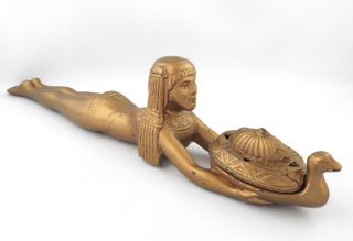 1920s - Ronson - Art Deco Egyptian Revival Nude Lady Figural Incense Burner