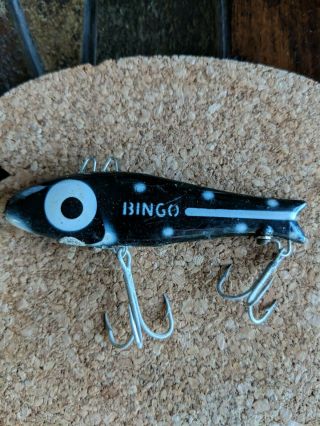 Vintage Doug English Texas Bingo Fishing Lure Black Plug Bass Jig Minnow Bait 2