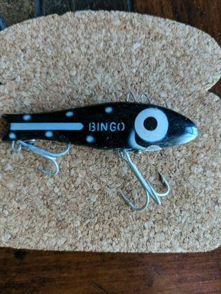 Vintage Doug English Texas Bingo Fishing Lure Black Plug Bass Jig Minnow Bait 3