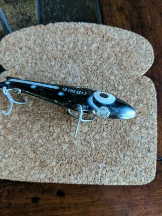 Vintage Doug English Texas Bingo Fishing Lure Black Plug Bass Jig Minnow Bait 5