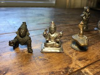 7 Antique Bronze Indian Hindu,  Buddhist & Jain Deities Votive Statues 8