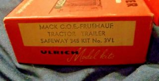 Vintage Ulrich Mack C.  O.  E.  Fruehauf Tractor Trailer Safeway 345 Model Truck Kit