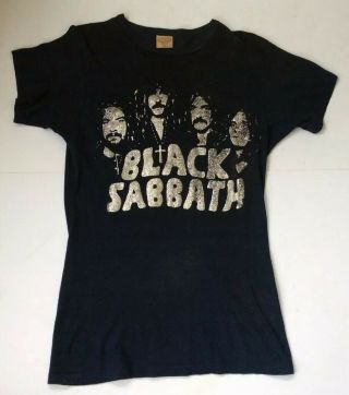 Vintage Black Sabbath Glitter T - Shirt Heavy Metal Rock Ozzy Osbourne