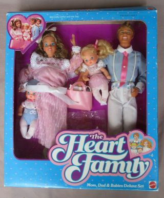 Vintage Mattel The Heart Family Deluxe Set 1984 Nmib Near
