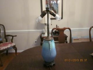 Authentic 1930s Roseville Pottery Experimental Art Deco Factory 2 - Socket Lamp