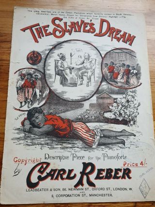 Antique Sheet Music The Slaves Dream By Carl Reber Americana