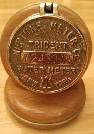 Antique York Neptune Meter Trident Water Meter Brass Clock Steam Punk