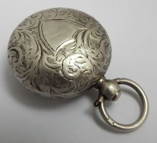 LOVELY DECORATIVE ENGRAVED ENGLISH ANTIQUE 1904 STERLING SILVER SOVEREIGN CASE 2