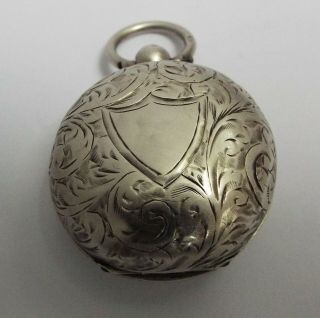 LOVELY DECORATIVE ENGRAVED ENGLISH ANTIQUE 1904 STERLING SILVER SOVEREIGN CASE 3