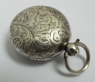LOVELY DECORATIVE ENGRAVED ENGLISH ANTIQUE 1904 STERLING SILVER SOVEREIGN CASE 8