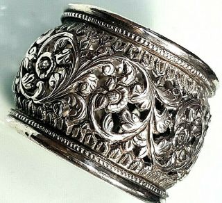 Antique Indian Colonial Raj Kutch Islamic Solid Silver Napkin Ring C1880