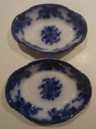 2 Flow Blue Bowls Thomas Hughes & Son England Side/serving Antique Semiporcelain