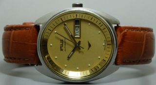Vintage Fuji Automatic Day Date Wrist Watch S815 Old Antique