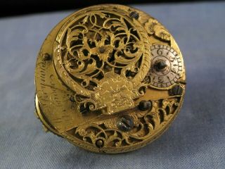 Antique English Georgian Pocket Watch Movement Verge Fusee W Reynolds
