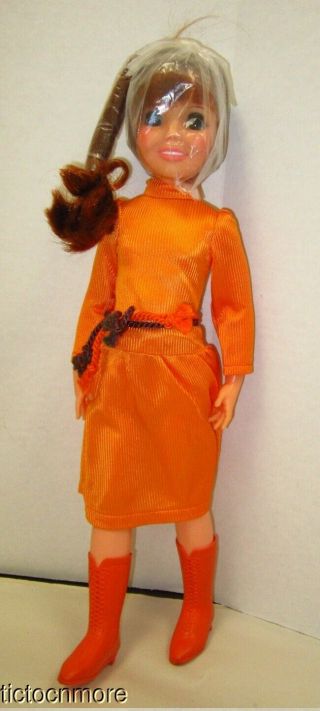Vintage Ideal Crissy Doll Redhead Mod Orange Dress & Tall Boots