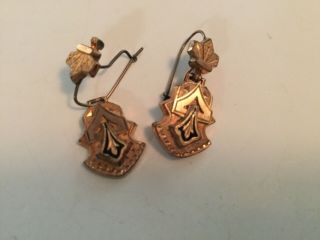 Antique Rolled Gold Hook On Earrings
