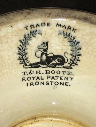 Ironstone Compote Face Wash Stoneware 9” W 5”h Vintage Antique T&r Boote Pottery