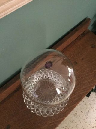 BELL JAR GLASS CLOCHE DISPLAY DOME FEATURING ANTIQUE AMETHYST SETTING ON TOP 4