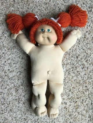 Coleco Vintage 1985 Cabbage Patch Kids Doll Girl Red Yarn Hair Green Eyes 2