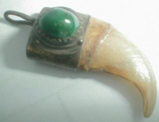 Navajo Vintage Antique Green Turquoise Sterling Silver Pendant See All Now