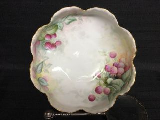 Antique Haviland Hand Painted Floral Centerpiece Bowl Signed 2