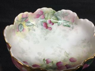 Antique Haviland Hand Painted Floral Centerpiece Bowl Signed 4