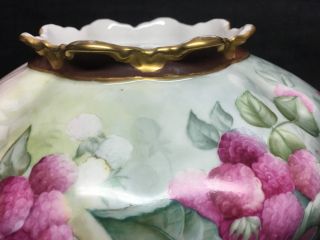 Antique Haviland Hand Painted Floral Centerpiece Bowl Signed 5