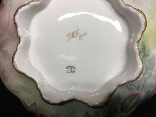 Antique Haviland Hand Painted Floral Centerpiece Bowl Signed 6
