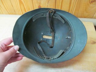 Antique WWI or WWII French Adrian Medical Corps Military Helmet w/ Crest 6