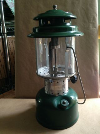Vintage Green Coleman Lantern Double Mantle Model 220F 6 - 66 5