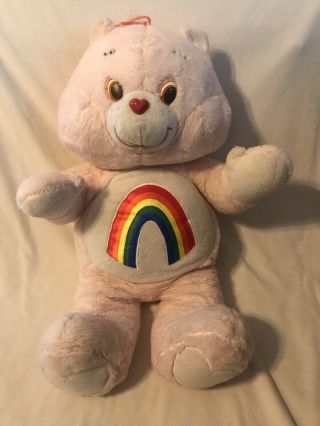 Large Jumbo 36 " Vintage 1984 Care Bear Rainbow Cheer Bear - Kenner Plush