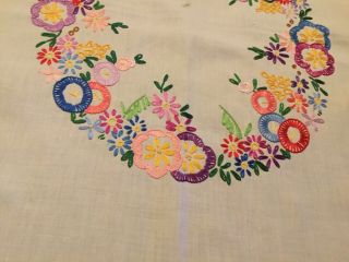 Vintage embroidered Crinoline Lady Table Cloth.  1930/40s 3