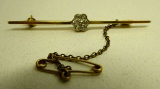 Antique Victorian 18 Ct Gold & Diamond Brooch